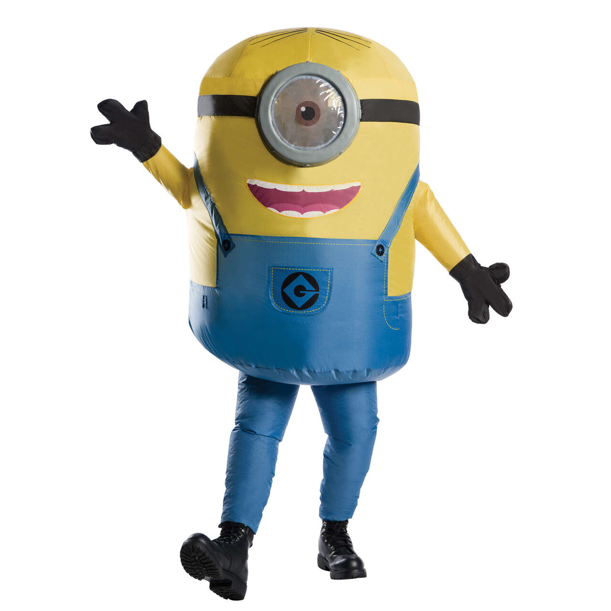 Op deze afbeelding zie je een Kostuums, van het merk Rubies. Minions™ Opblaasbare Minion Stuart Man Kostuum