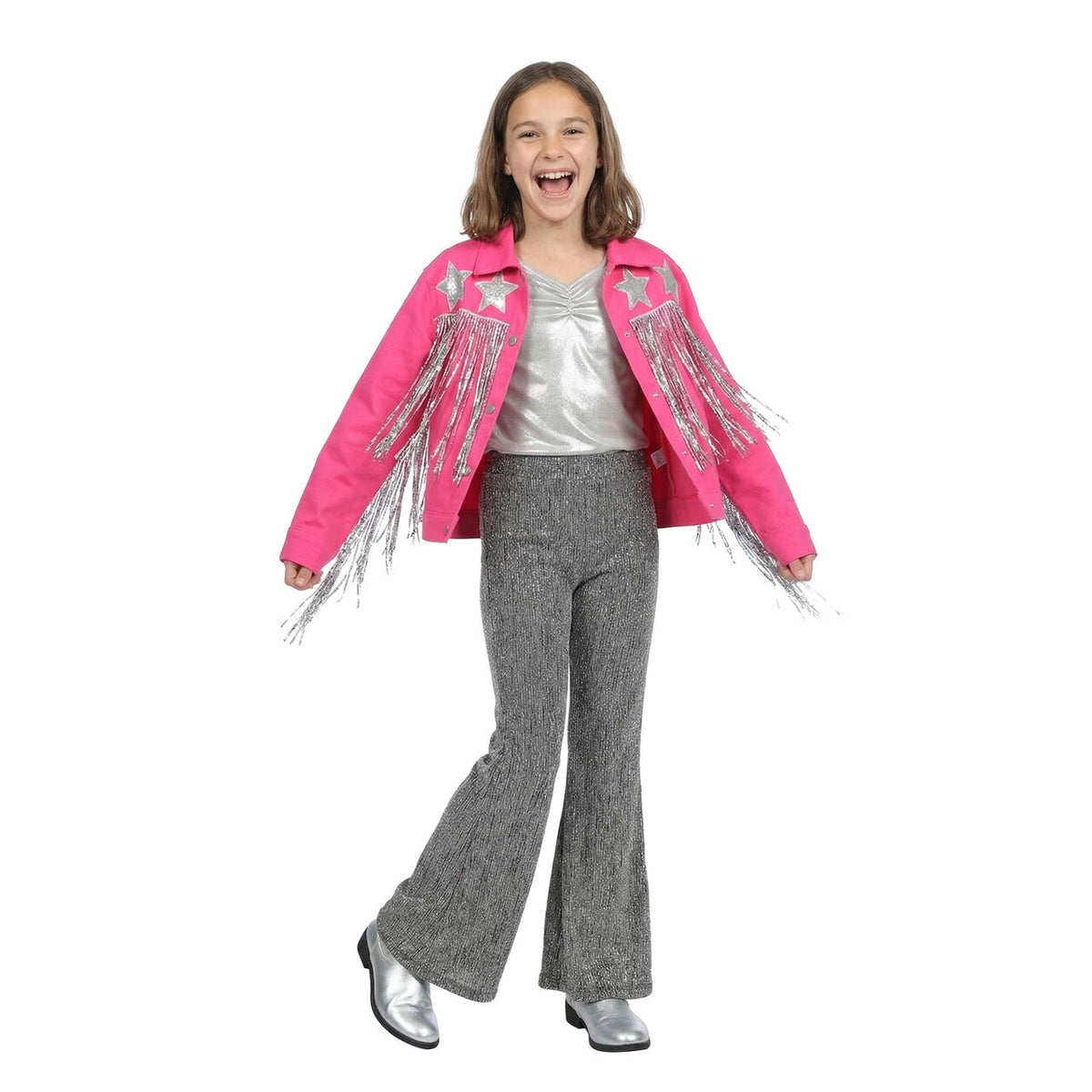 Op deze afbeelding zie je een Kostuums, van het merk Wilbers. Little Rodeo Star Jas Roze Meisje