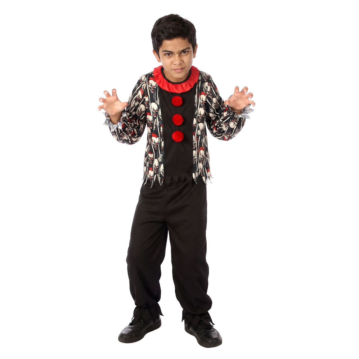 Op deze afbeelding zie je een Kostuums, van het merk Wilbers. Halloween Clown Outfit Kind