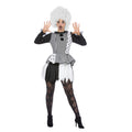 Black And White Pierrot Vrouw Kostuum