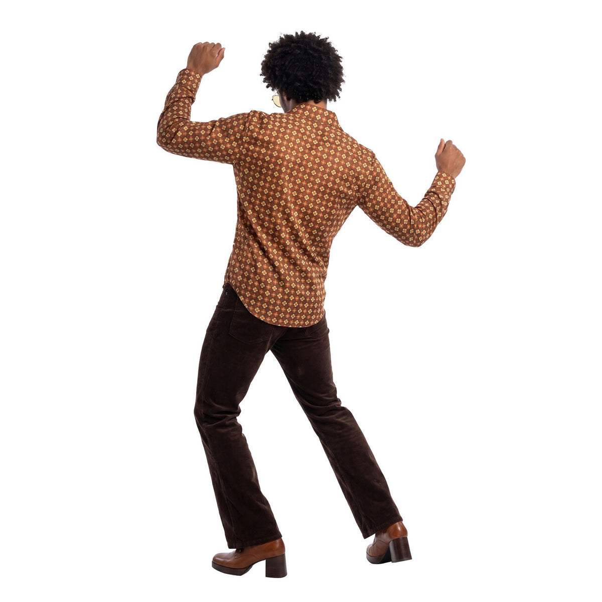 Op deze afbeelding zie je een Kostuums, van het merk Wilbers. Retro Blouse Jaren 70 Bruin Supersoul Man