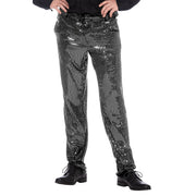 Op deze afbeelding zie je een Kostuums, van het merk Wilbers. Broek Metallic Zilveren Disco Man