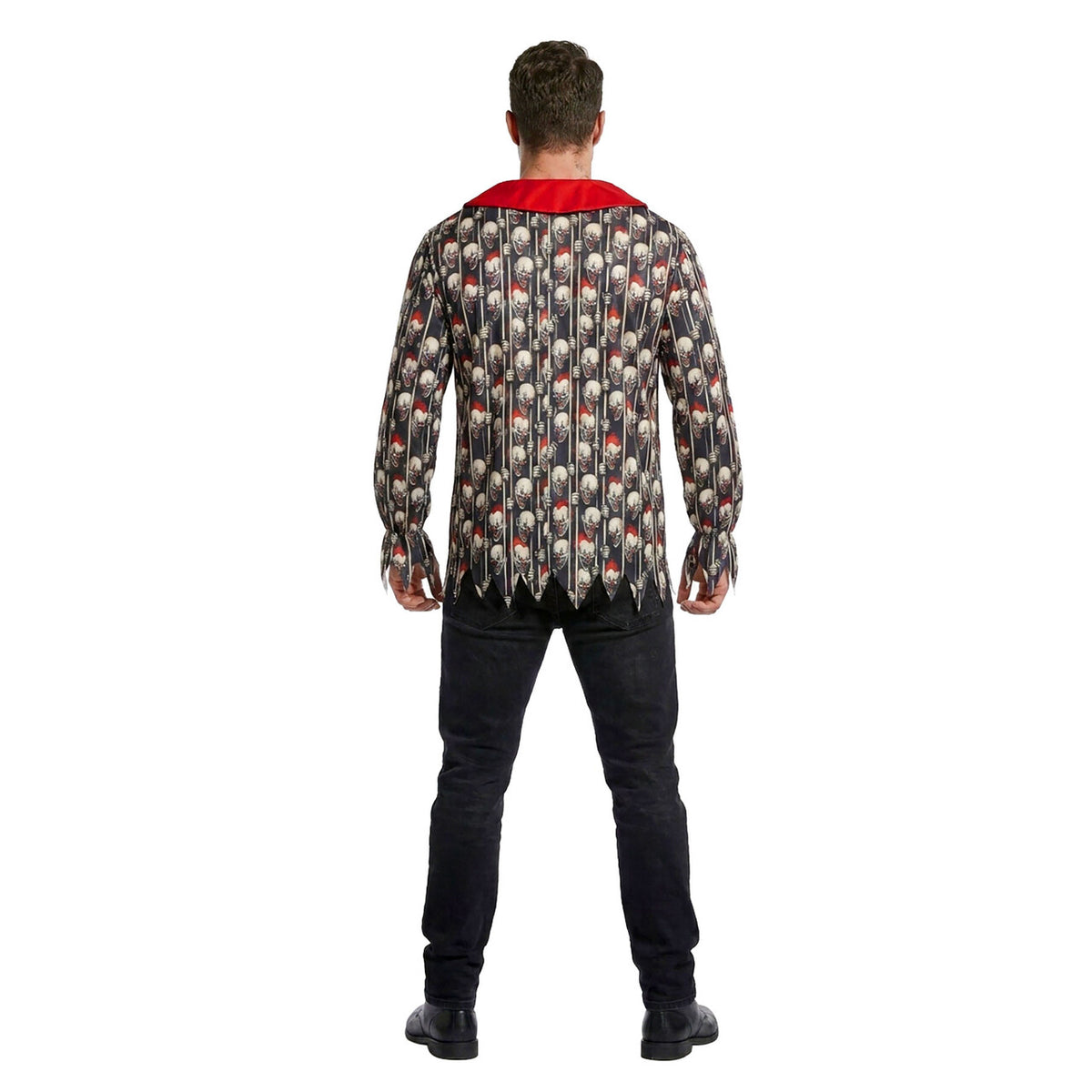 Op deze afbeelding zie je een Kostuums, van het merk Wilbers. Halloween Shirt Clown Man Kostuum