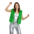 Boho Fur Look Gilet Groen Unisex