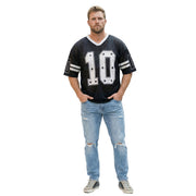 Op deze afbeelding zie je een Kostuums, van het merk Wilbers. Retro Stars IJshockeyshirt Zwart (Oversized)