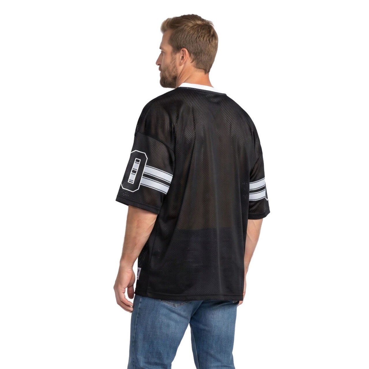 Op deze afbeelding zie je een Kostuums, van het merk Wilbers. Retro Stars IJshockeyshirt Zwart (Oversized)