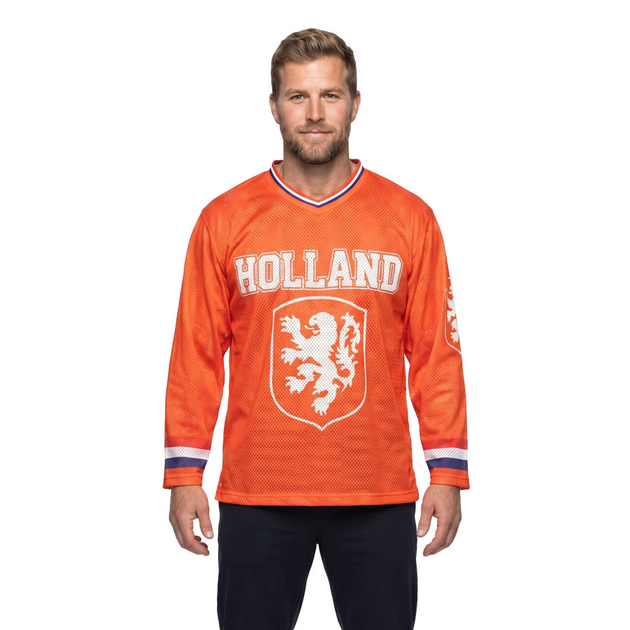 Op deze afbeelding zie je een Kostuums, van het merk Wilbers. De Leeuw Van Holland IJshockeyshirt (Oversized)