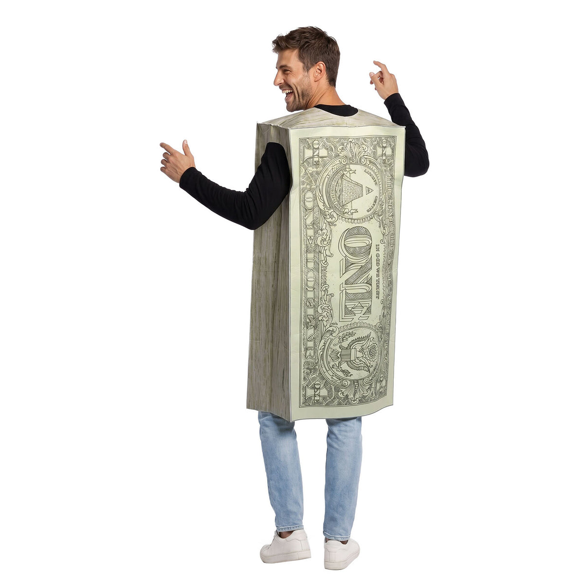 Op deze afbeelding zie je een Kostuums, van het merk Wilbers. Cash Me If You Can Dollar Tuniek Unisex Kostuum