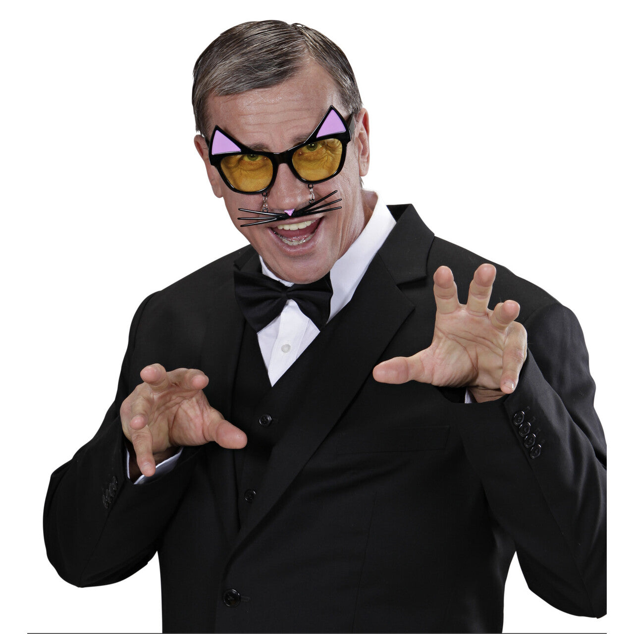 Op deze afbeelding zie je een Accessoires, van het merk Widmann. Bril Kat Met Snorharen
