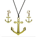 Gouden Anker Ketting En Oorbellen