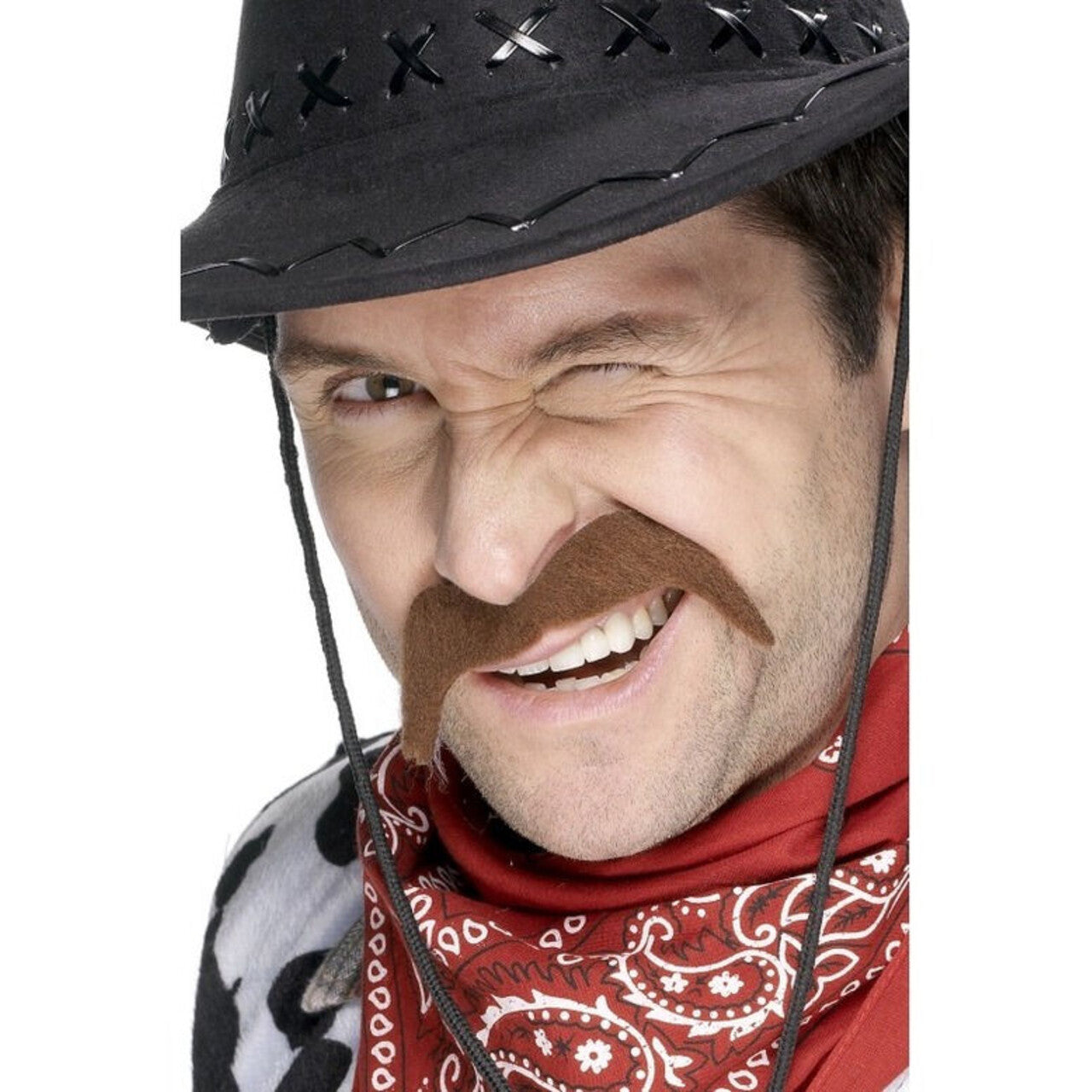 Op deze afbeelding zie je een Accessoires, van het merk Smiffy's. Bruine Cowboy Snor