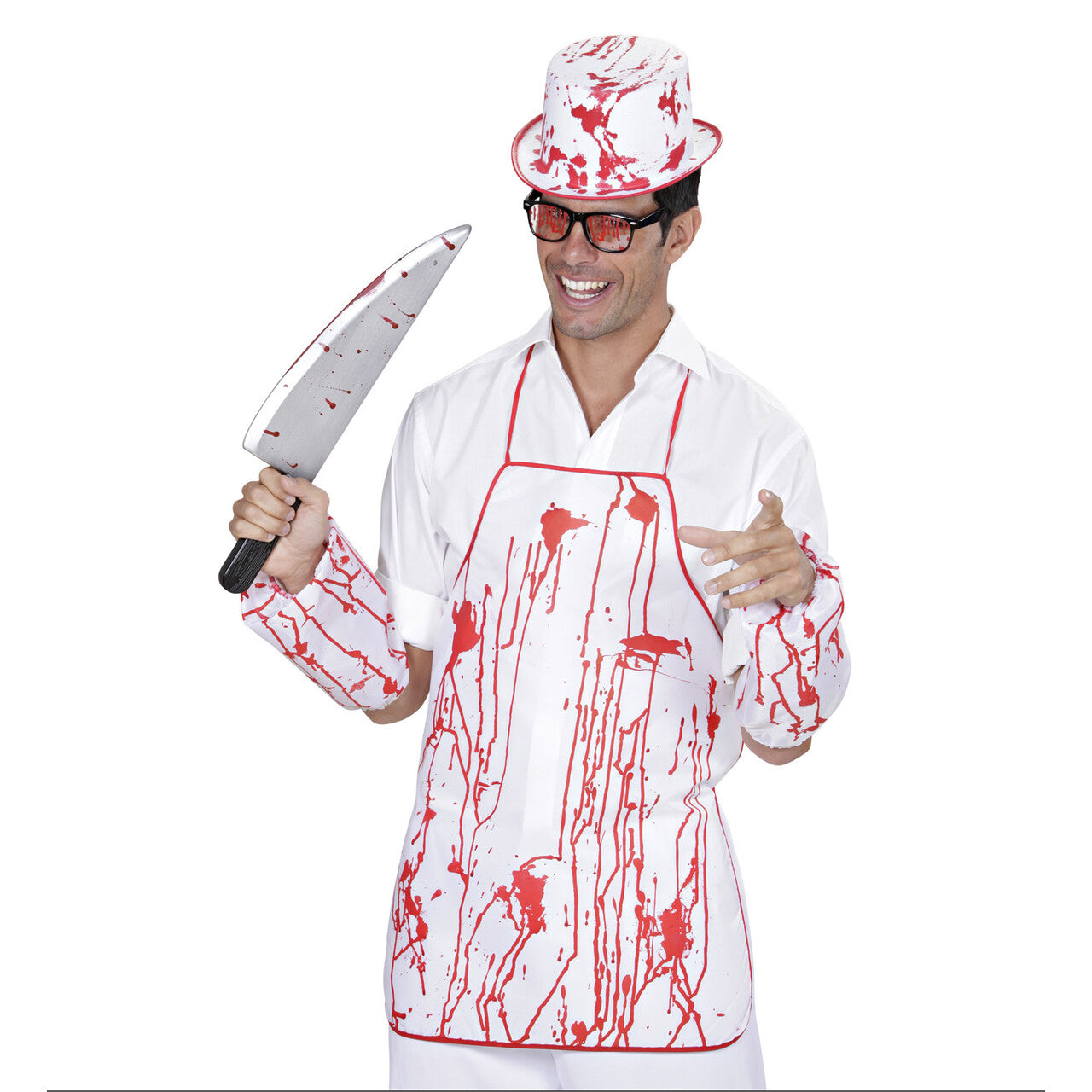 Op deze afbeelding zie je een Accessoires, van het merk Widmann. Bloederige Slager Schort En Mouwstukken