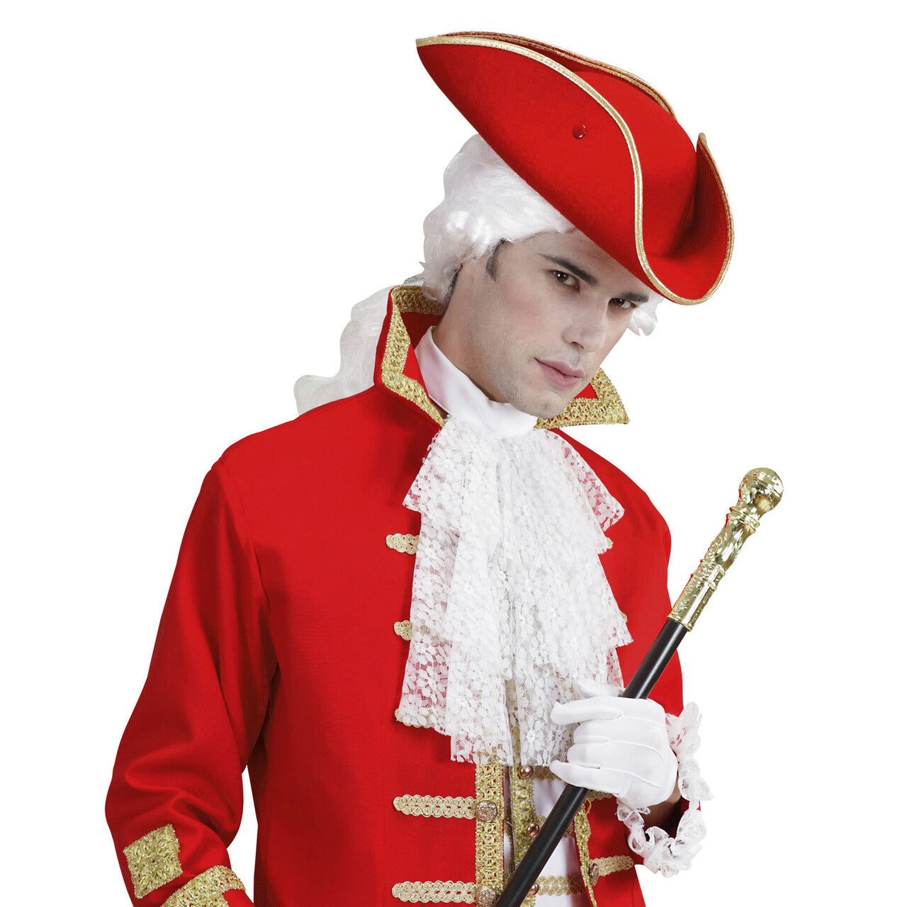 Op deze afbeelding zie je een Accessoires, van het merk Widmann. Traditionele Steek Hoed Vilt Rood