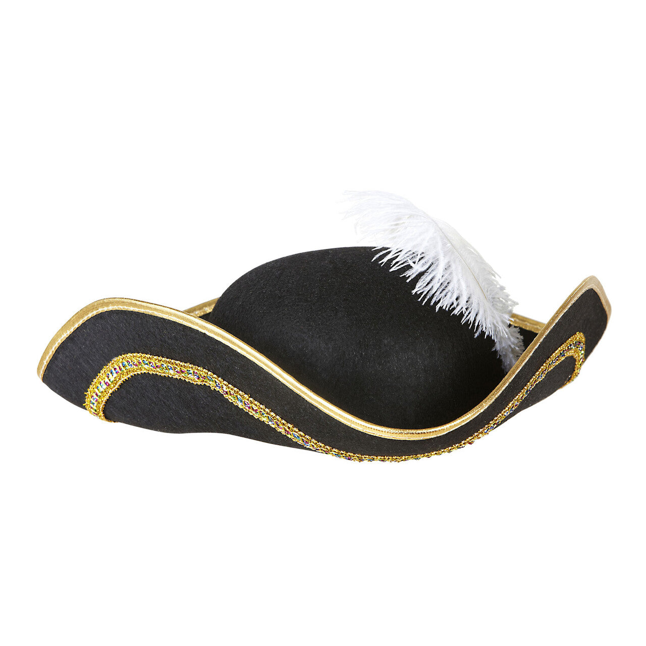 Op deze afbeelding zie je een Accessoires, van het merk Widmann. Traditionele Steek Hoed Met Veren