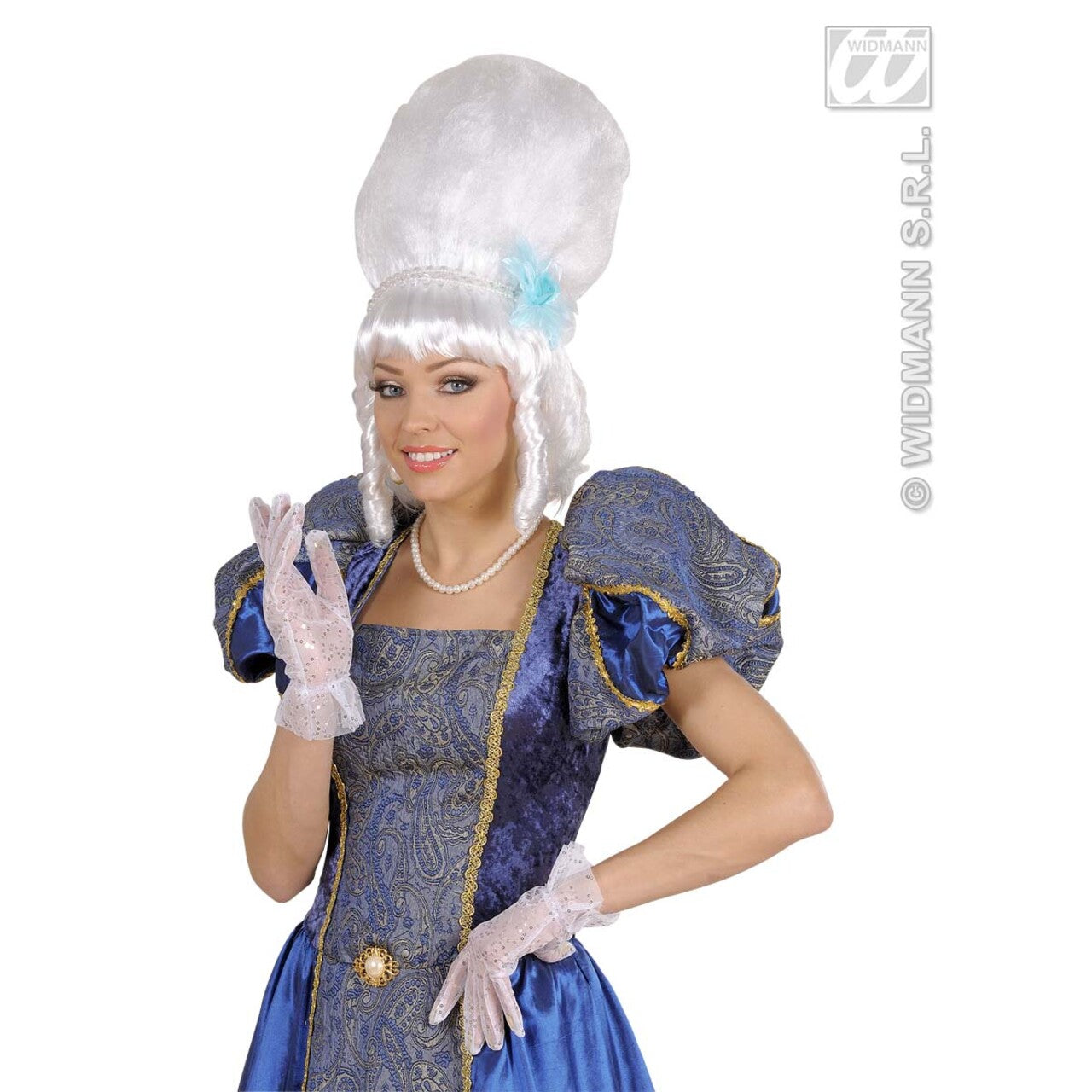 Op deze afbeelding zie je een Accessoires, van het merk Widmann. Nethandschoenen Met Pailletten Wit