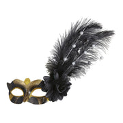 Op deze afbeelding zie je een Accessoires, van het merk Widmann. Oogmasker Goud / Zwart Met Roos En Decoratie