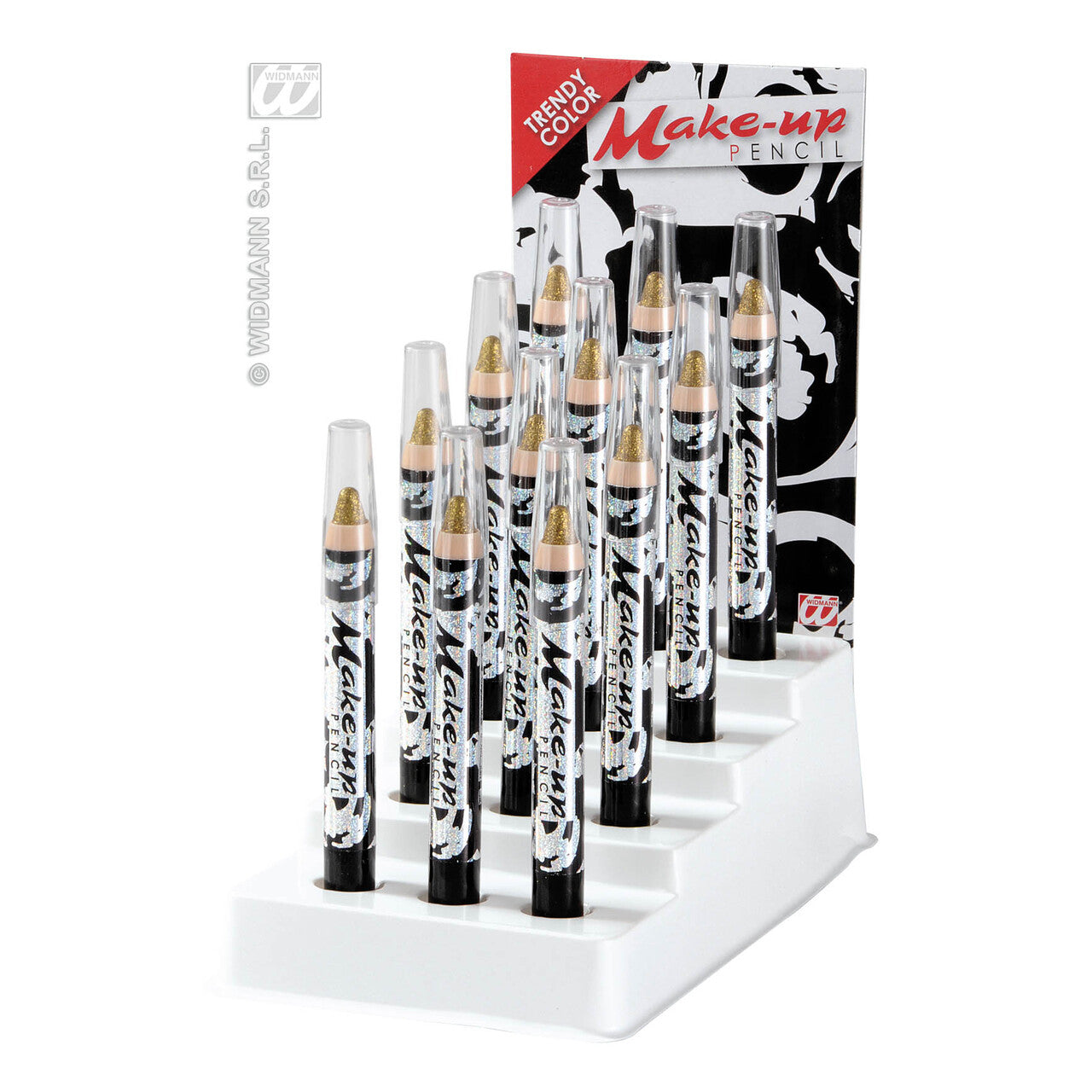 Op deze afbeelding zie je een Accessoires, van het merk Widmann. Make-Up Potlood Glitter Goud