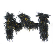 Op deze afbeelding zie je een Accessoires, van het merk Wilbers. Boa Zwart Met Goud 180 Centimeter
