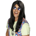 Zwarte 60s Hippie Pruik