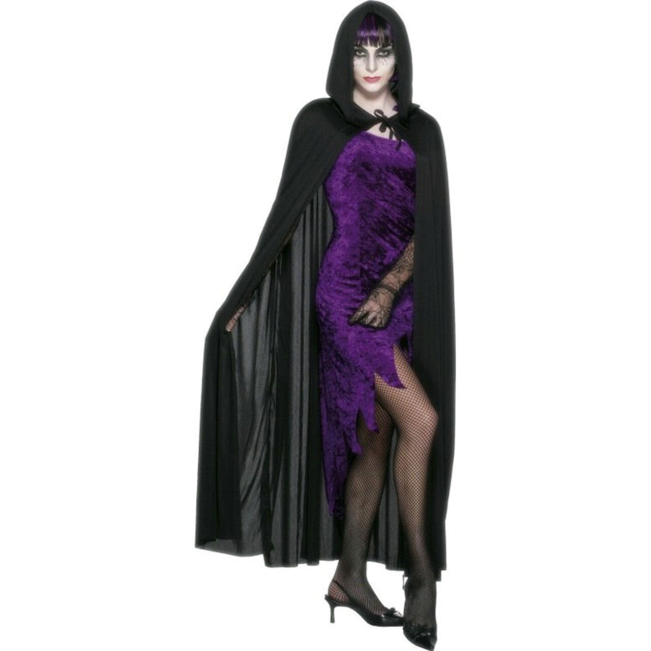 Op deze afbeelding zie je een Accessoires, van het merk Smiffy's. Zwarte Cape Met Kap Volwassen