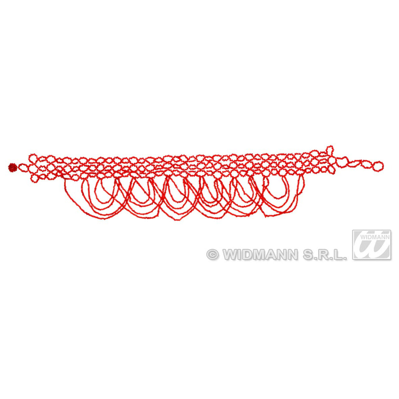 Op deze afbeelding zie je een Accessoires, van het merk Widmann. Rode Choker Met Pareltjes