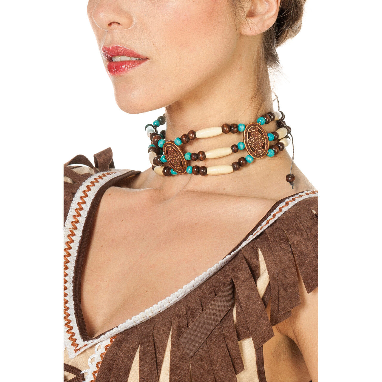 Op deze afbeelding zie je een Accessoires, van het merk Wilbers. Indianen Bohemian Choker Met Kralen
