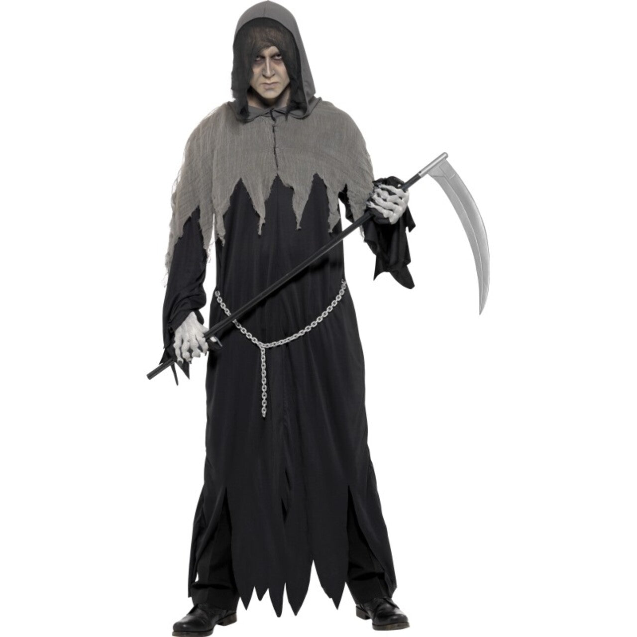Op deze afbeelding zie je een Kostuums, van het merk Smiffy's. Grim Reaper Uit Het Hiernamaals Man Kostuum