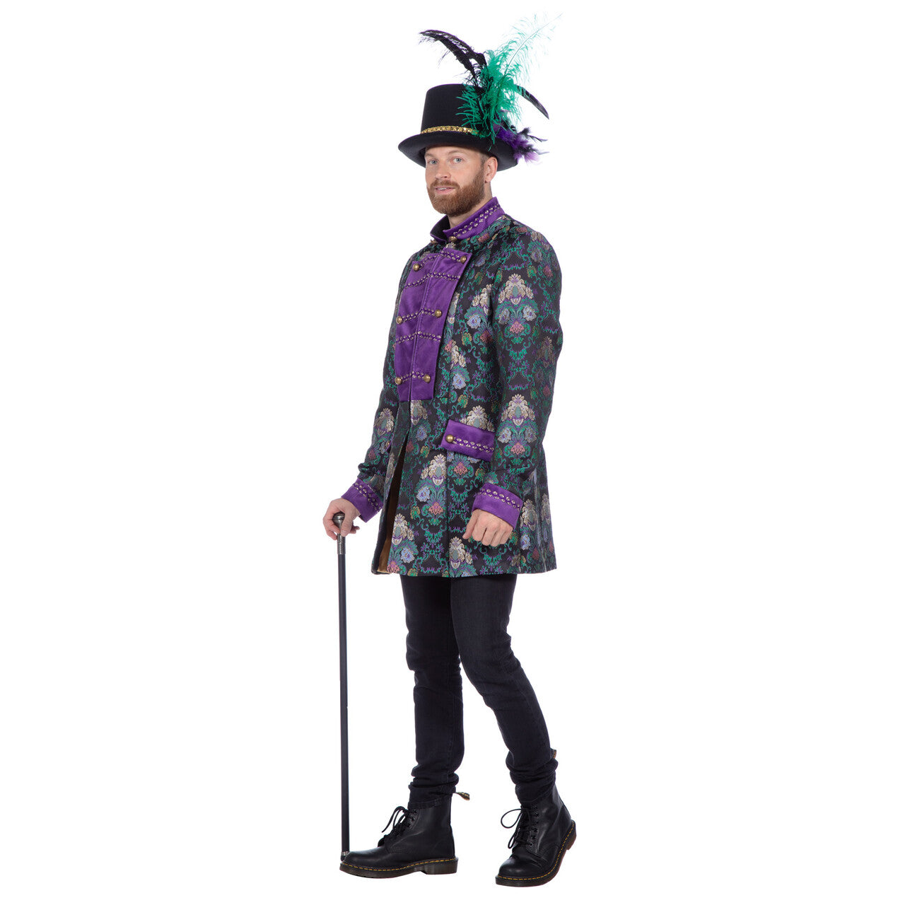 Op deze afbeelding zie je een Kostuums, van het merk Wilbers. Luxe Jacquardjas Groen / Paars Man