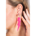 Oorbellen Bliksem Neon Roze
