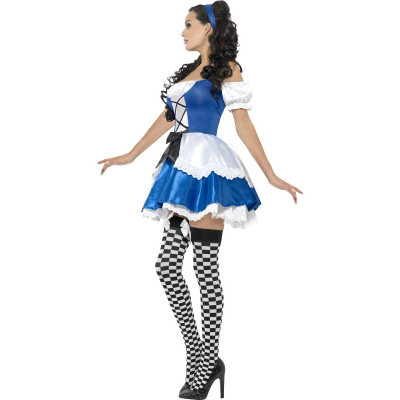 Op deze afbeelding zie je een Kostuums, van het merk Smiffy's. Alice In Sexy Wonderland Vrouw Kostuum