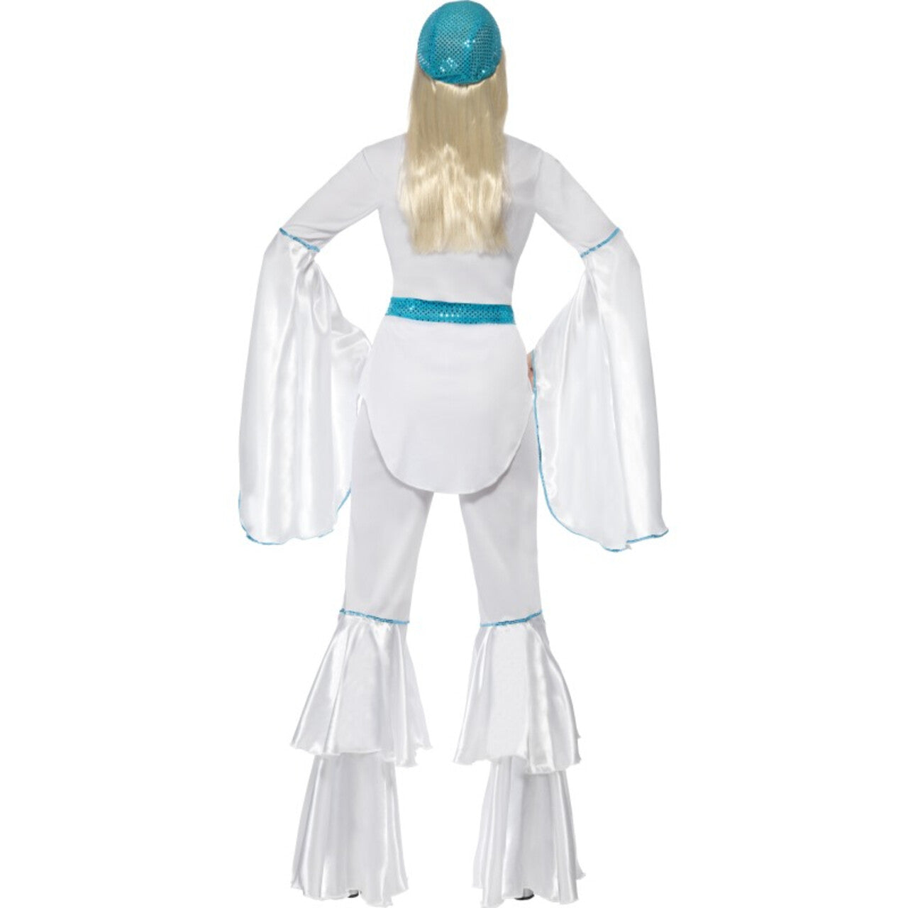 Op deze afbeelding zie je een Kostuums, van het merk Smiffy's. Abba Zangeres Vrouw Kostuum