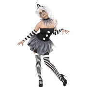 Op deze afbeelding zie je een Kostuums, van het merk Smiffy's. Sinistere Pierrot Clown Vrouw Kostuum