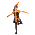 Oranje Pierrot Luxe Joker Meisje Kostuum