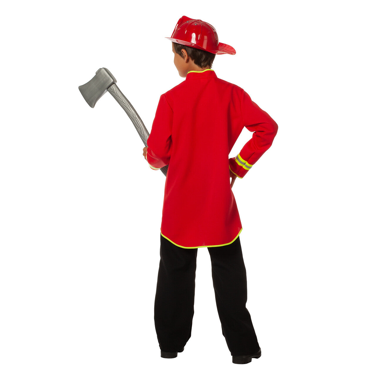 Op deze afbeelding zie je een Kostuums, van het merk Wilbers. Brandweerman Sim Brandweerjas Rood (Jongen) Kostuum