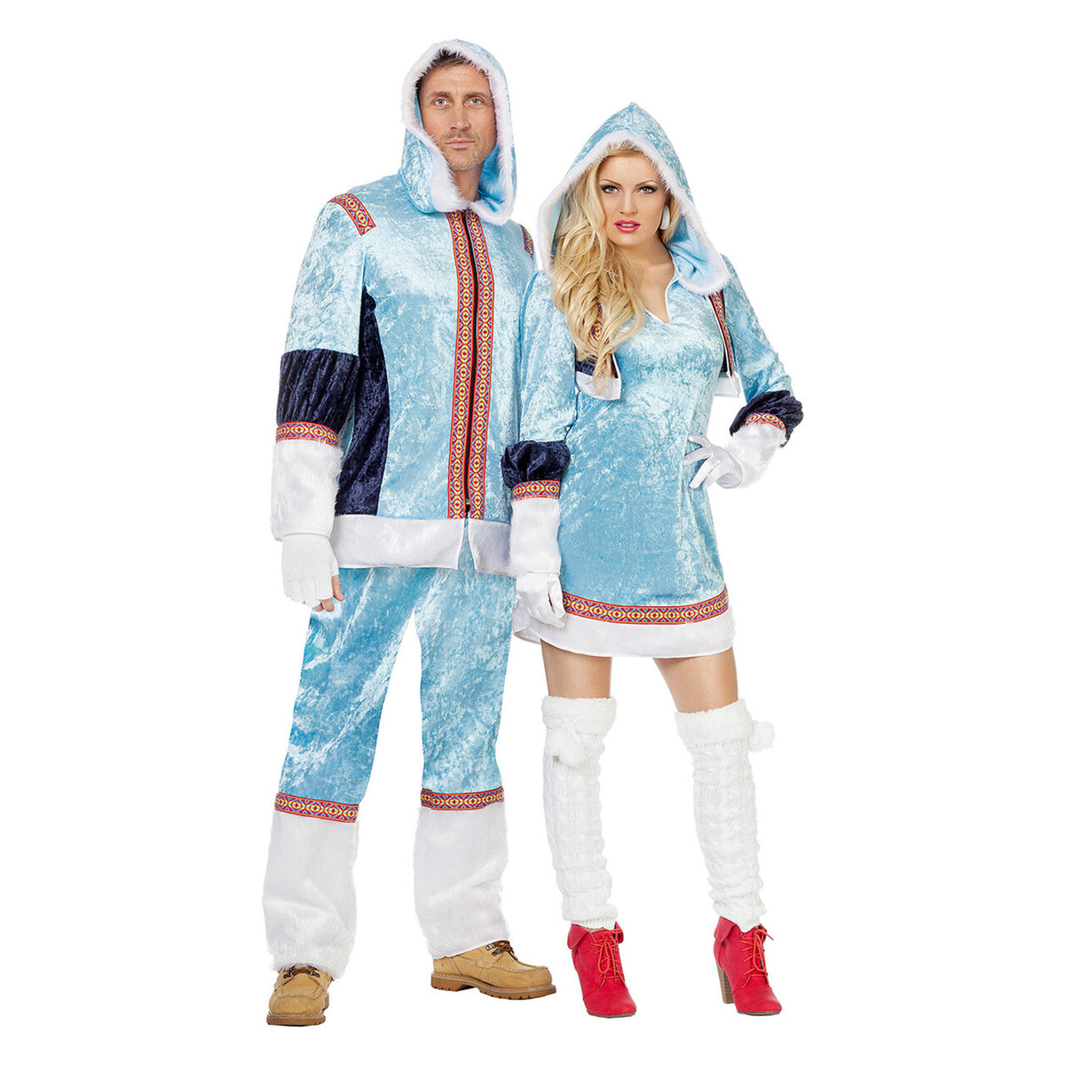 Op deze afbeelding zie je een Kostuums, van het merk Wilbers. IJskoude Hete Eskimo Blauw Vrouw Kostuum