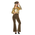Goud Geval Flared Broek Vrouw