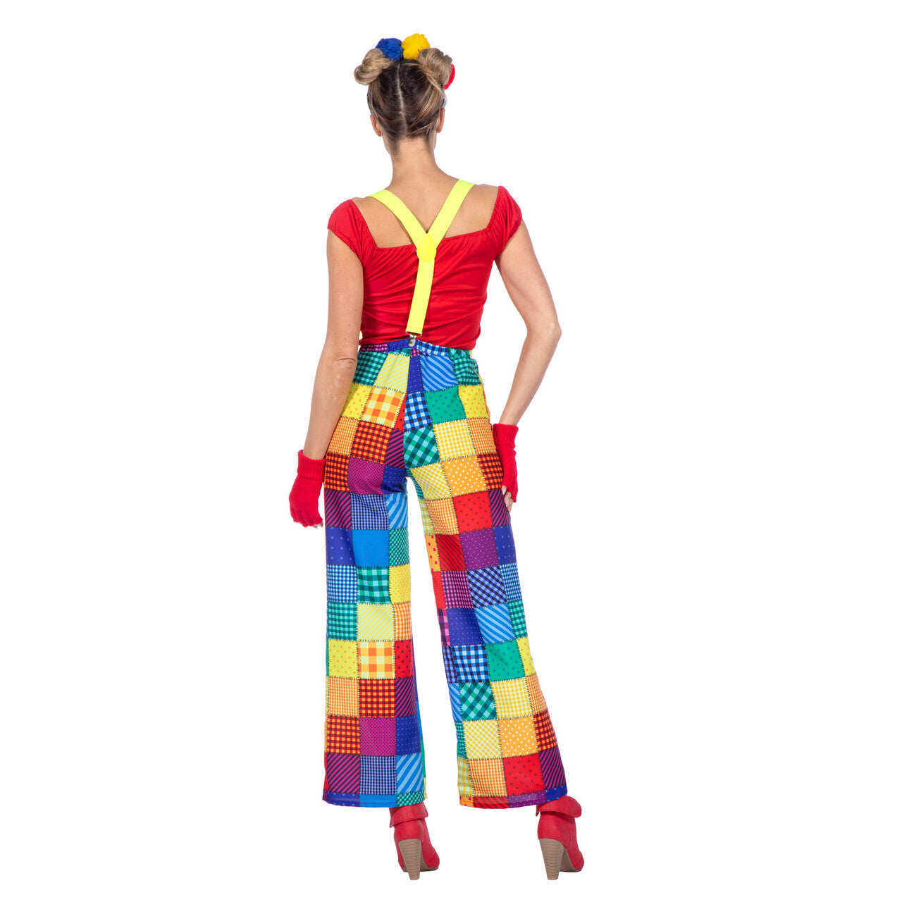 Op deze afbeelding zie je een Kostuums, van het merk Wilbers. Clown Patchwork Broek Vrouw