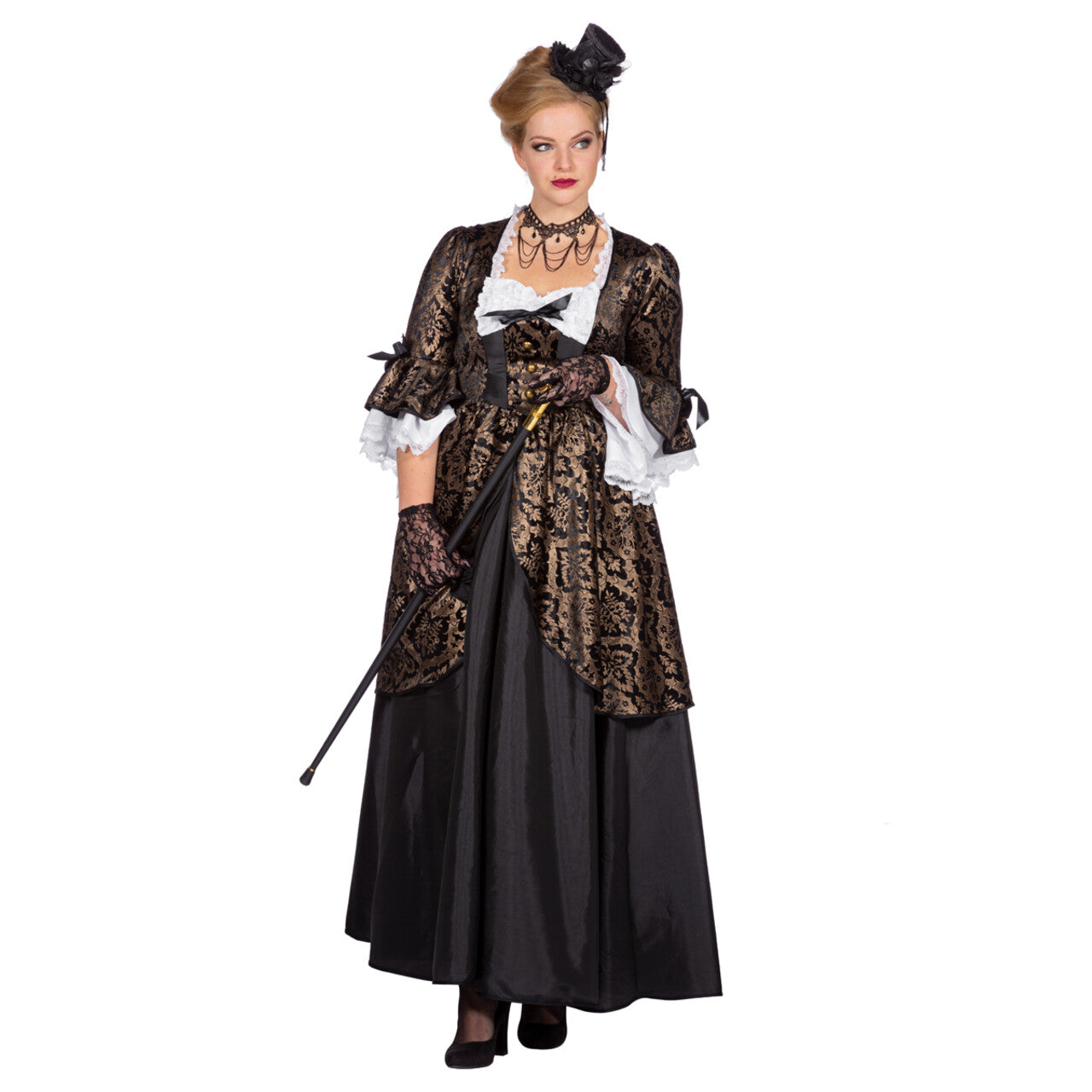 Op deze afbeelding zie je een Kostuums, van het merk Wilbers. Markiezin Estella De Canicas Vrouw Kostuum