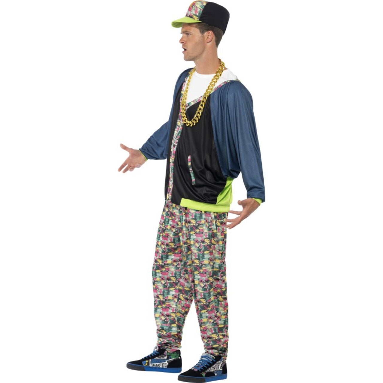 Op deze afbeelding zie je een Kostuums, van het merk Smiffy's. Jaren 80 Hip Hop Man Kostuum