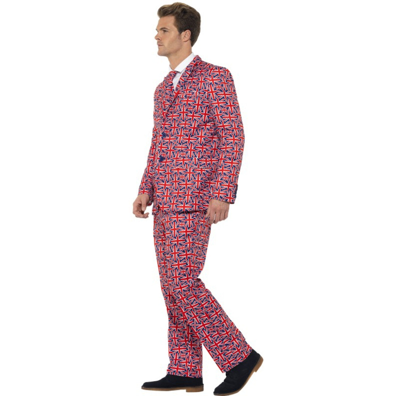 Op deze afbeelding zie je een Kostuums, van het merk Smiffy's. Extravagant Herenkostuum Keurig Pak Engelse Vlag Union Jack Man