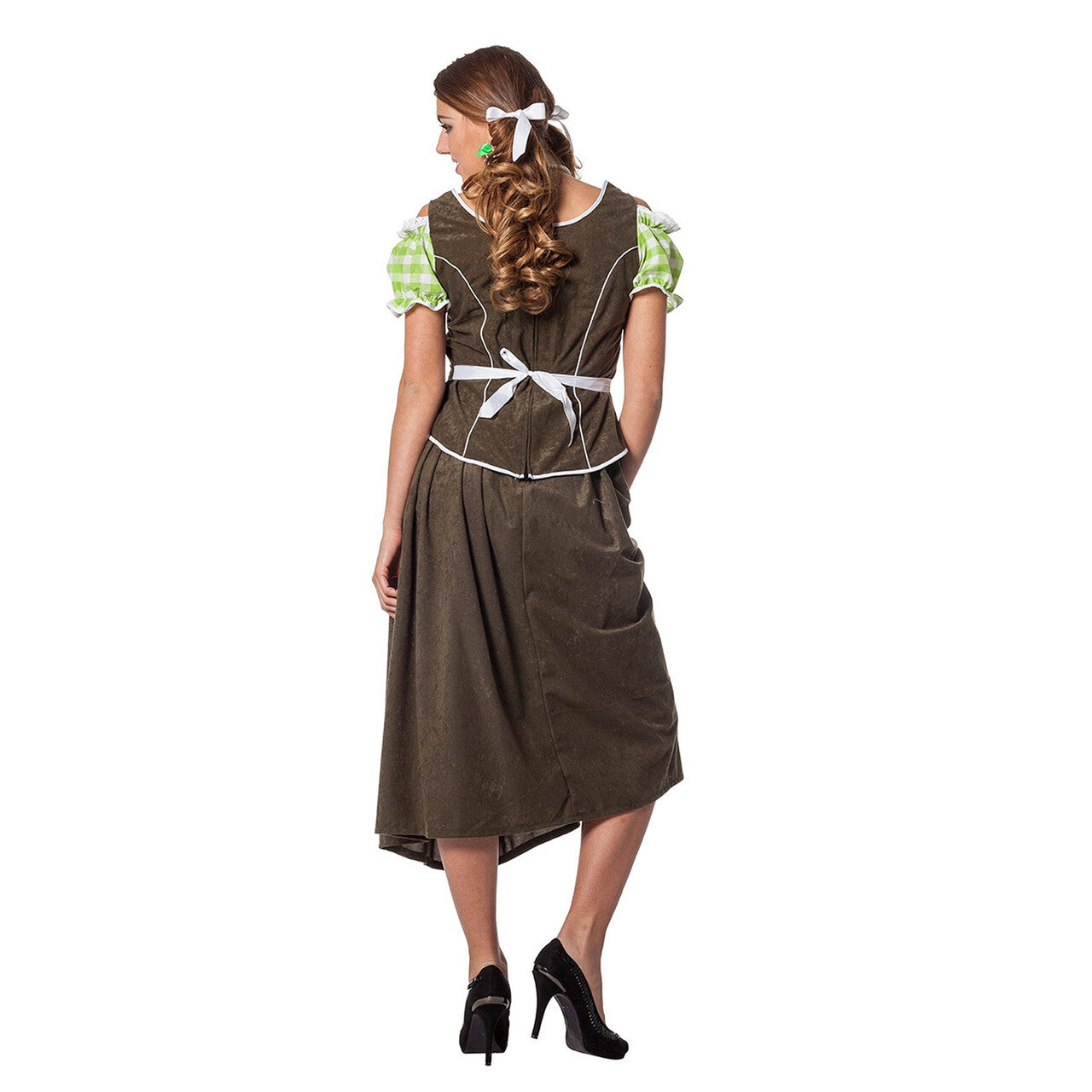 Op deze afbeelding zie je een Kostuums, van het merk Wilbers. Beierse Dirndl Suedine Vrouw Kostuum