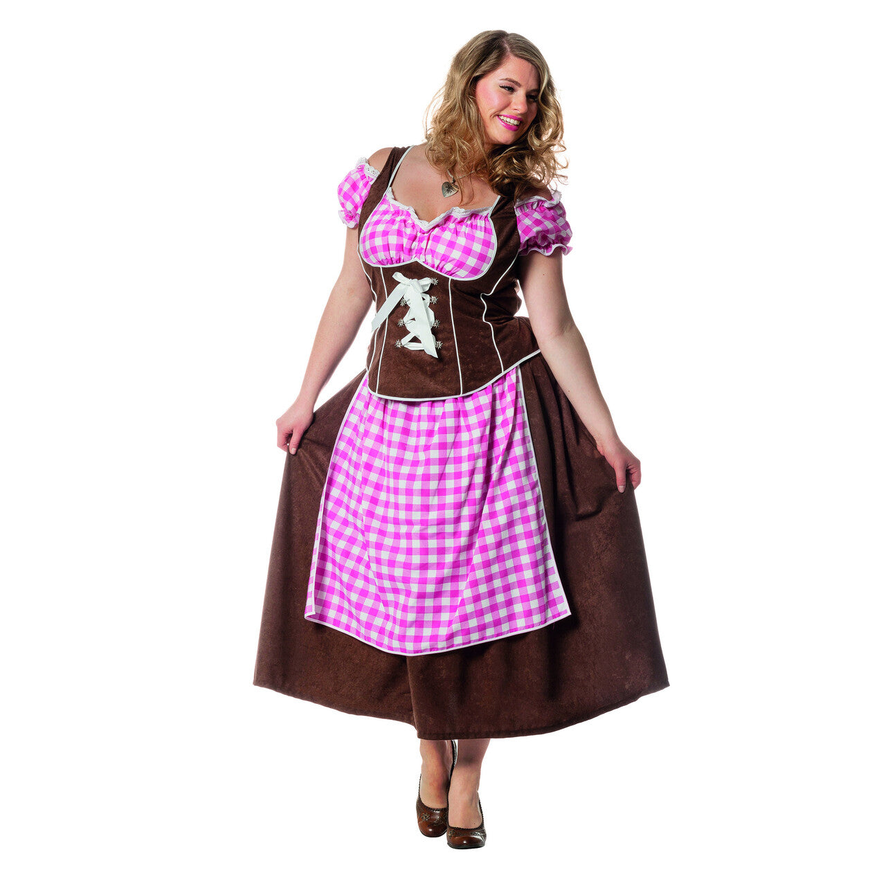 Op deze afbeelding zie je een Kostuums, van het merk Wilbers. Stube Dirndl Suedine Vrouw Kostuum
