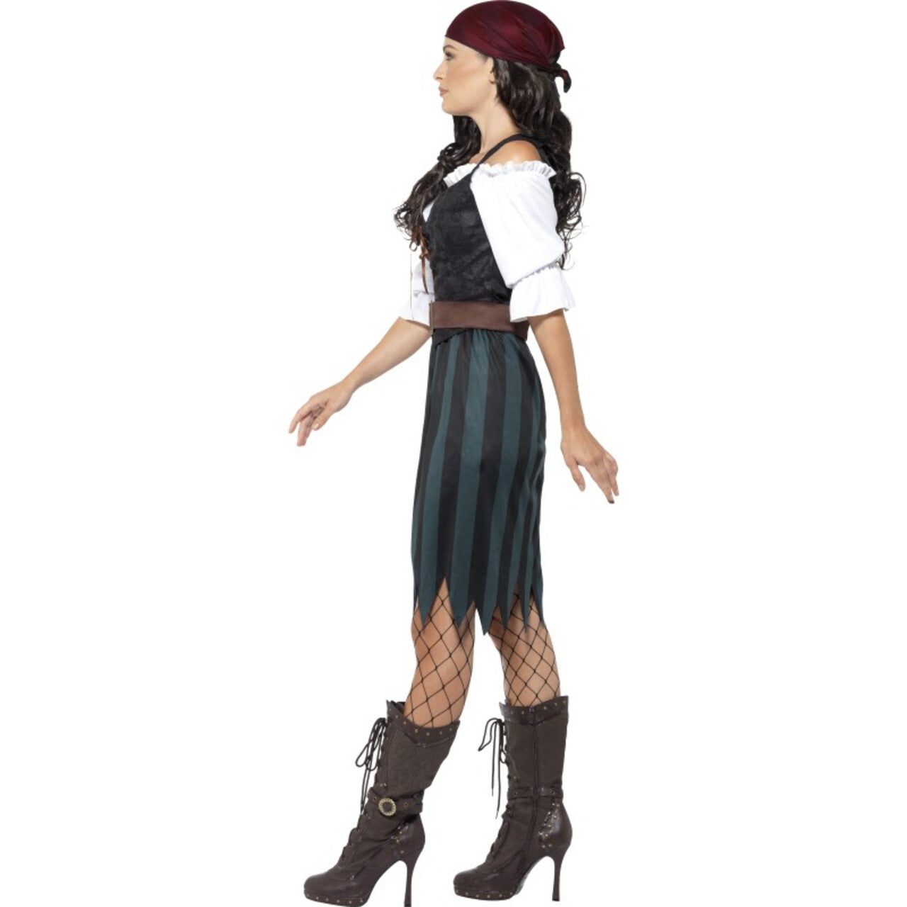 Op deze afbeelding zie je een Kostuums, van het merk Smiffy's. Klassieke Zwarte Pirate Vrouw Kostuum