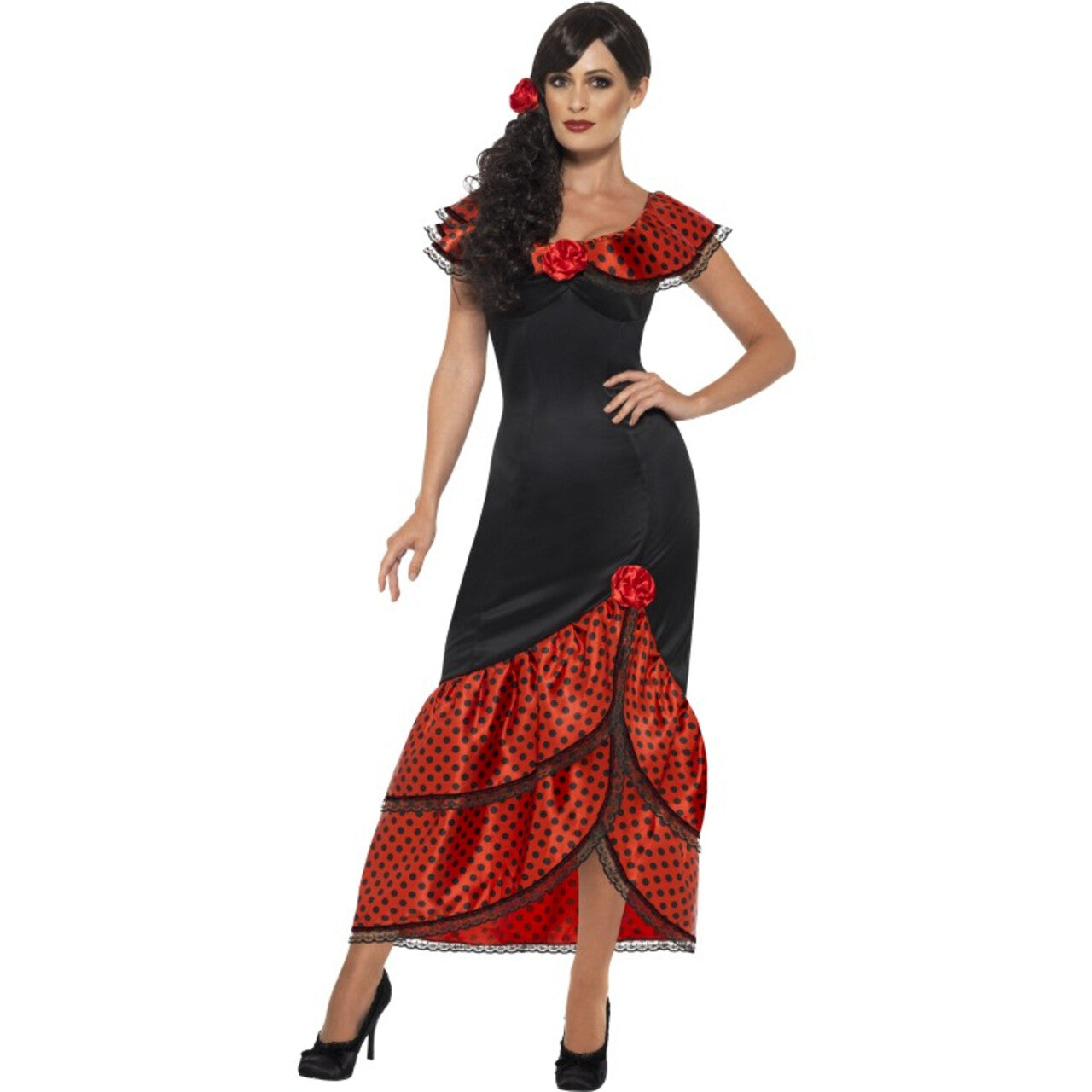 Op deze afbeelding zie je een Kostuums, van het merk Smiffy's. Flamenco Senorita Anna-Maria Vrouw Kostuum
