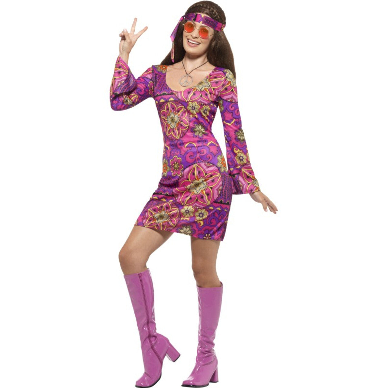 Op deze afbeelding zie je een Kostuums, van het merk Smiffy's. Woodstock Jurk Lizz Vrouw