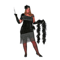 Ms 20-Black Charleston, Zwart ( Grote Maten) Vrouw Kostuum