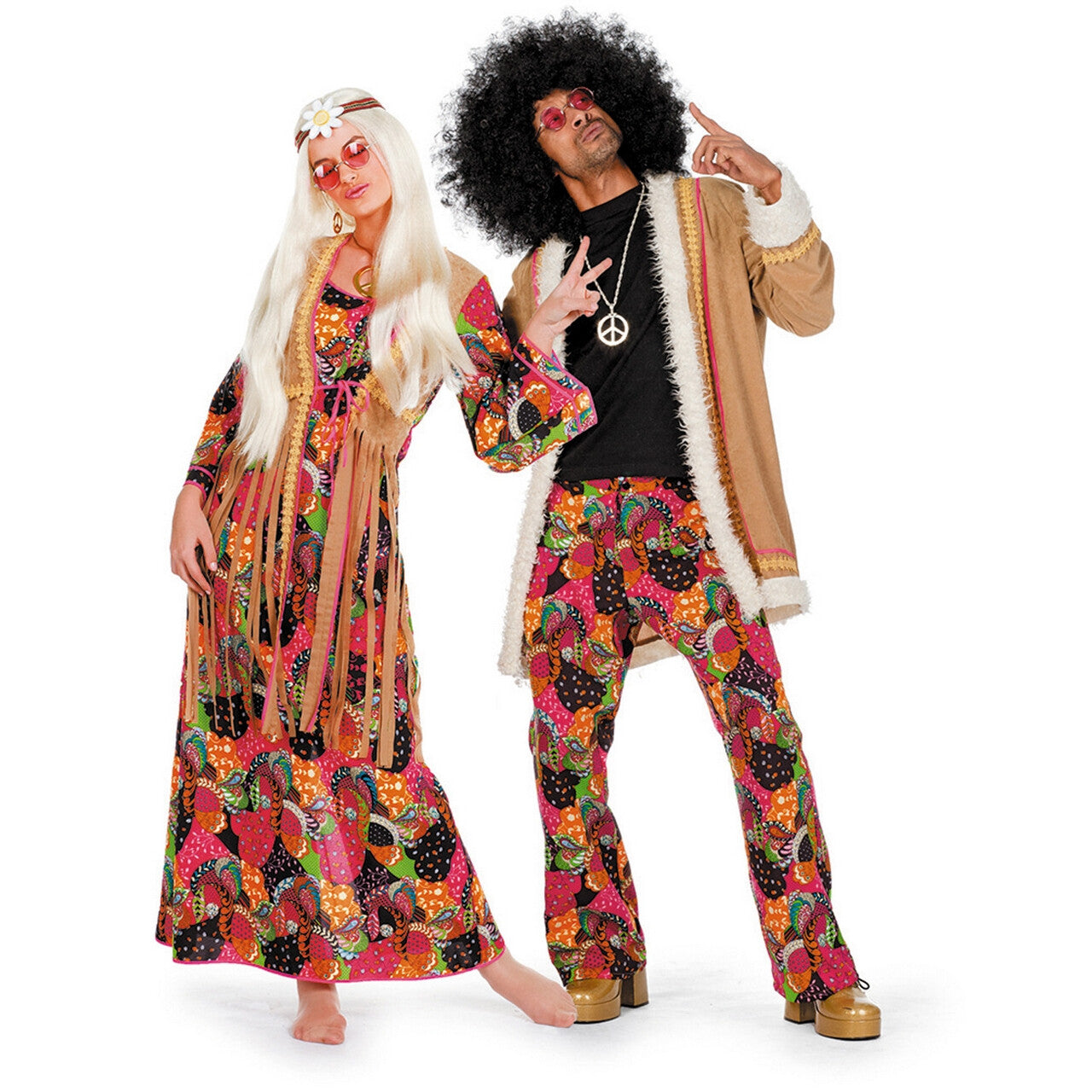 Op deze afbeelding zie je een Kostuums, van het merk Wilbers. Hippie Lang Spliffy Man Kostuum