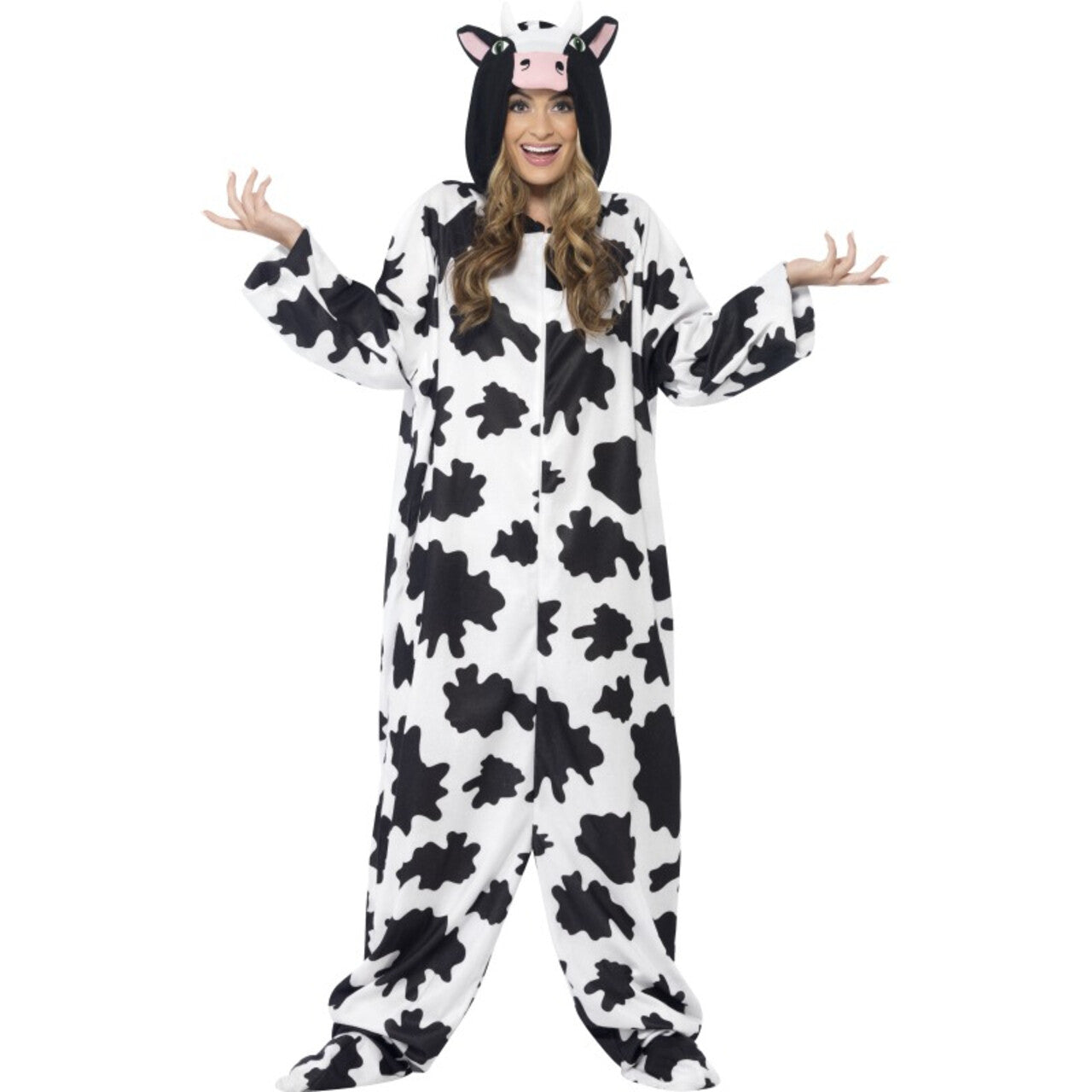 Op deze afbeelding zie je een Kostuums, van het merk Smiffy's. Onesie Kauwende Koe Kostuum