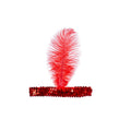 Glam Party Charleston Hoofdband Met Veer Rood