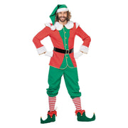 Op deze afbeelding zie je een Kostuums, van het merk Wilbers. Engelse Elf Rood / Groen Met Muts Man Kostuum